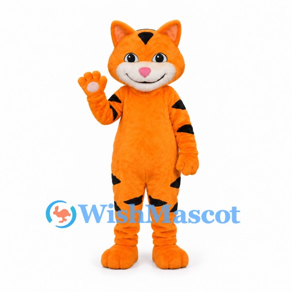 Tiger Mascot Costume in Orange with White Muzzle