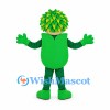 Leaf Boy Mascot Costume with Green Outfit and Leaf Hair