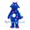 Dragon Mascot Costume in Blue with Colorful Polka Dots