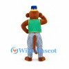 Monkey Mascot Costume with Green Vest and Striped Pants