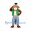 Monkey Mascot Costume with Green Vest and Striped Pants