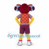 Clown Mascot Costume with Polka Dot Vest and Purple Shorts