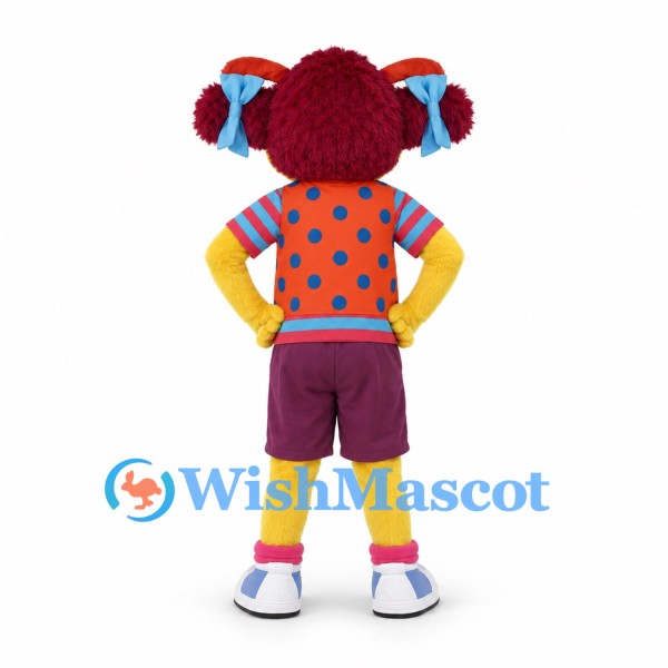 Clown Mascot Costume with Polka Dot Vest and Purple Shorts