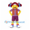 Clown Mascot Costume with Polka Dot Vest and Purple Shorts