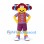 Clown Mascot Costume with Polka Dot Vest and Purple Shorts