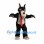 Wolf Mascot Costume in Black with Red Tie and Long Muzzle