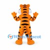 Tiger Mascot Costume in Orange with White Chest and Open Mouth