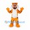 Tiger Mascot Costume in Orange with White Chest and Open Mouth