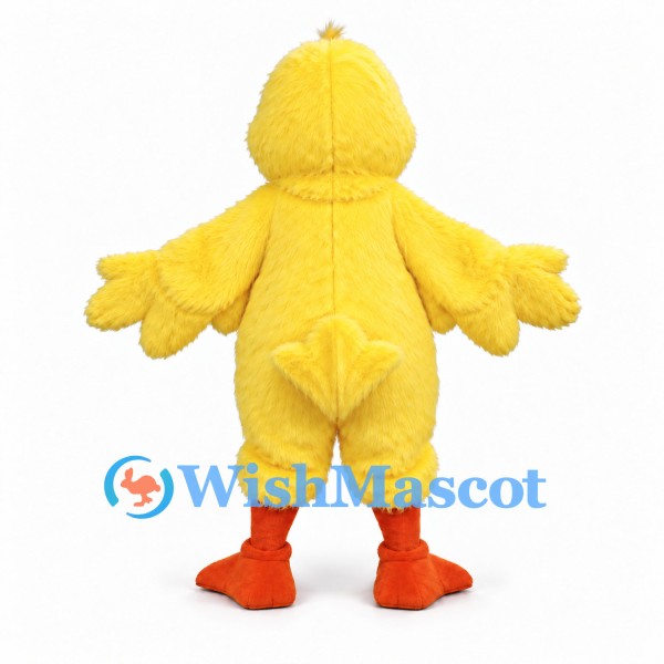 Duckling Mascot Costume in Yellow with Orange Feet