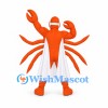 Lobster Mascot Costume in Orange with Long Side Legs