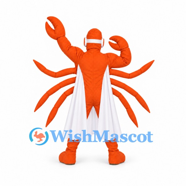 Lobster Mascot Costume in Orange with Long Side Legs