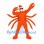 Lobster Mascot Costume in Orange with Long Side Legs