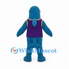 Dolphin Mascot Costume with Purple Sports Vest