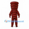 Sausage Mascot Costume in Brown with Stacked Links and Smiling Face