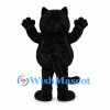 Black Cat Mascot Costume with Gray Belly and Pink Paw Pads