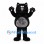 Black Cat Mascot Costume with Gray Belly and Pink Paw Pads