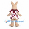 Rabbit Mascot Costume with White Heart Print Dress