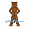 Tiger Mascot Costume in Brown with White Belly and Black Stripes