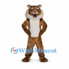 Tiger Mascot Costume in Brown with White Belly and Black Stripes