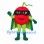 Ladybug Superhero Mascot Costume with Black Eye Mask and Green Cape
