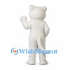 White Cat Mascot Costume with Blue Eyes and Pink Paw Pads