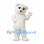 White Cat Mascot Costume with Blue Eyes and Pink Paw Pads