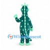 Dragon Mascot Costume in Teal with Pale Green Belly and Spots