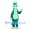 Dragon Mascot Costume in Teal with Pale Green Belly and Spots