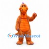 Dragon Mascot Costume in Orange with Purple Horns