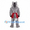Wolf Mascot Costume in Gray with Red Shorts