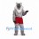 Wolf Mascot Costume in Gray with Red Shorts