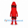 Crayon Mascot Costume in Red with Black Bands
