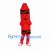 Crayon Mascot Costume in Red with Black Bands