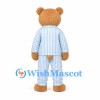 Bear Mascot Costume with Blue Striped Pajamas