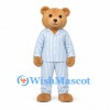 Bear Mascot Costume with Blue Striped Pajamas