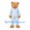 Bear Mascot Costume with Blue Striped Pajamas