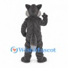 Wolf Mascot Costume in Gray with Toothy Mouth and Paw Pads