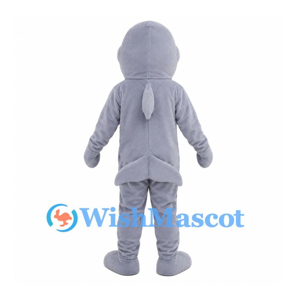 Dolphin Mascot Costume in Gray with White Belly