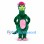Dragon Mascot Costume in Green with Pink Hair and Belly