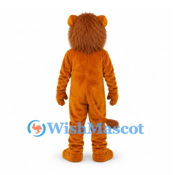 Lion Mascot Costume in Orange with Brown Mane