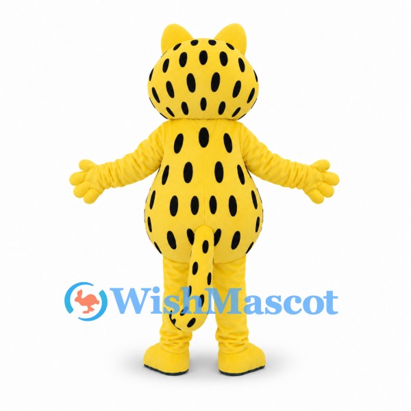 Cat Mascot Costume in Yellow with Black Spots