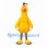 Chicken Mascot Costume in Yellow with Orange Beak and Striped Legs