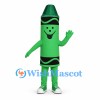 Crayon Mascot Costume in Green with Black Bands