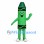 Crayon Mascot Costume in Green with Black Bands