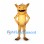 Monster Mascot Costume in Orange with Pointed Ears and Dark Spots