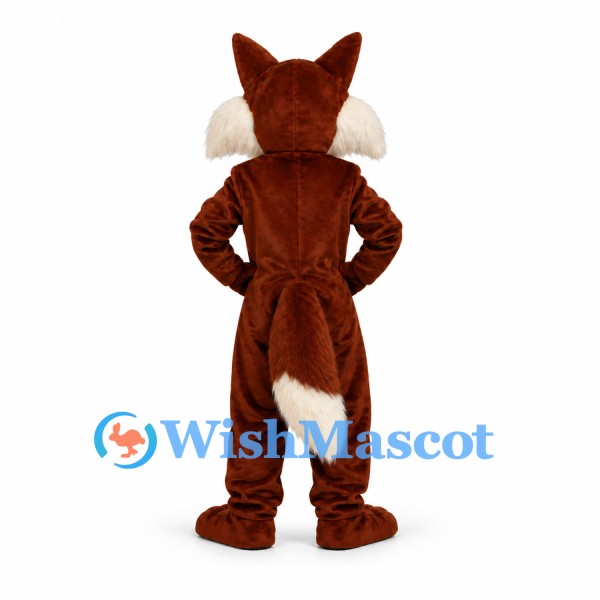 Fox Mascot Costume in Brown with Large Cream Cheeks and Chest