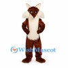 Fox Mascot Costume in Brown with Large Cream Cheeks and Chest