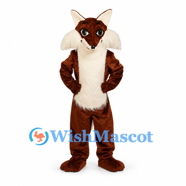 Fox Mascot Costume in Brown with Large Cream Cheeks and Chest