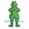Frog Mascot Costume in Green with Yellow Belly and Dark Spots