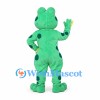 Frog Mascot Costume in Mint Green with Yellow Belly and Spots